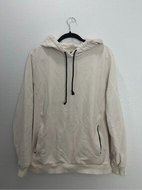 Fabletics Men Cream Pullover Hoodie Size Medium